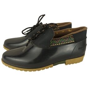 Vintage Duck shoes rubber ankle boots Aztec accents Size 7